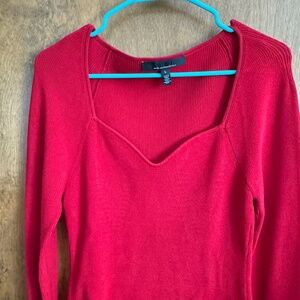 Red Sweater, WHBM, Large, sweetheart like neckline